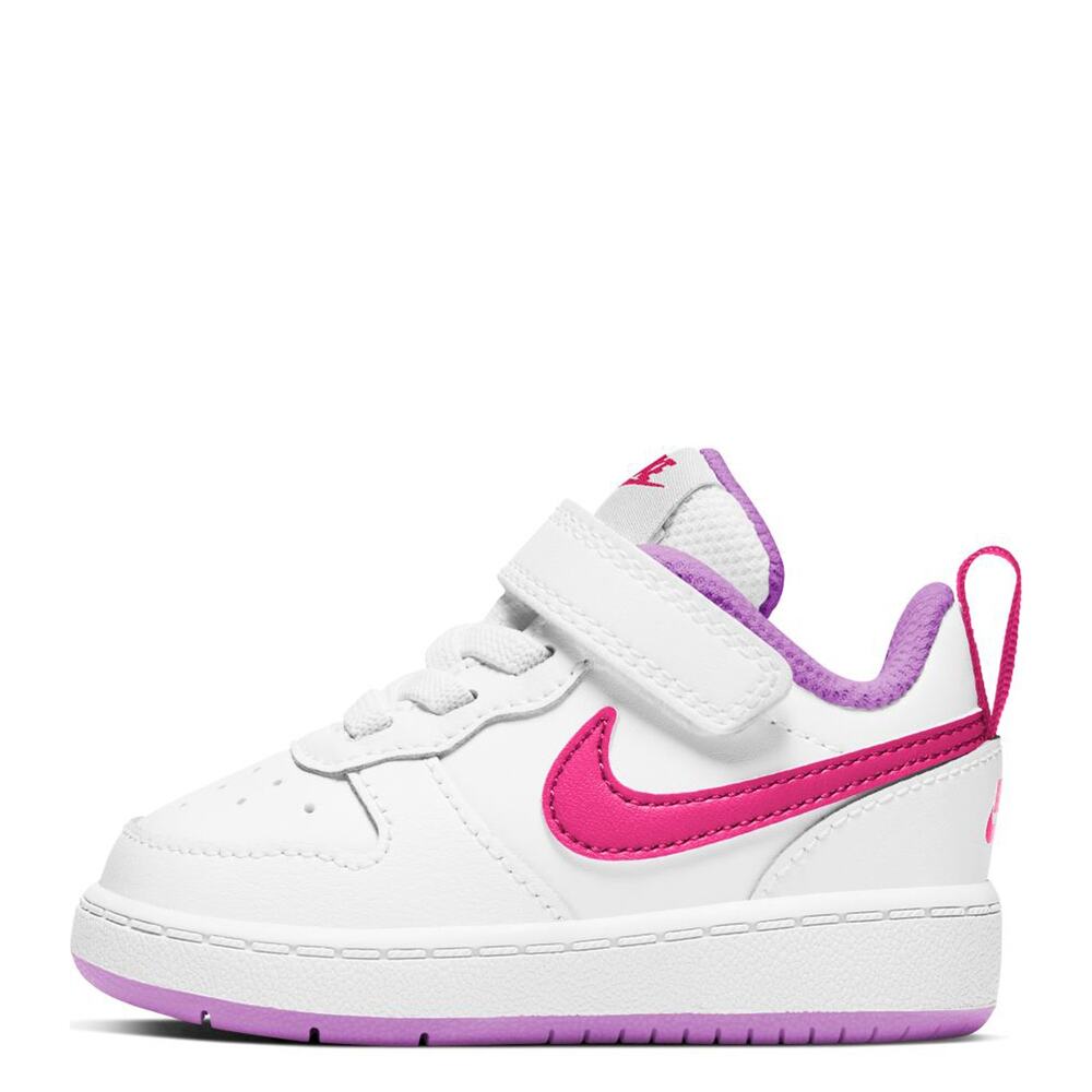 NWT Nike Toddler Girls Court Borough Low Sneaker Shoes,White/Hyper Pink-Size 9